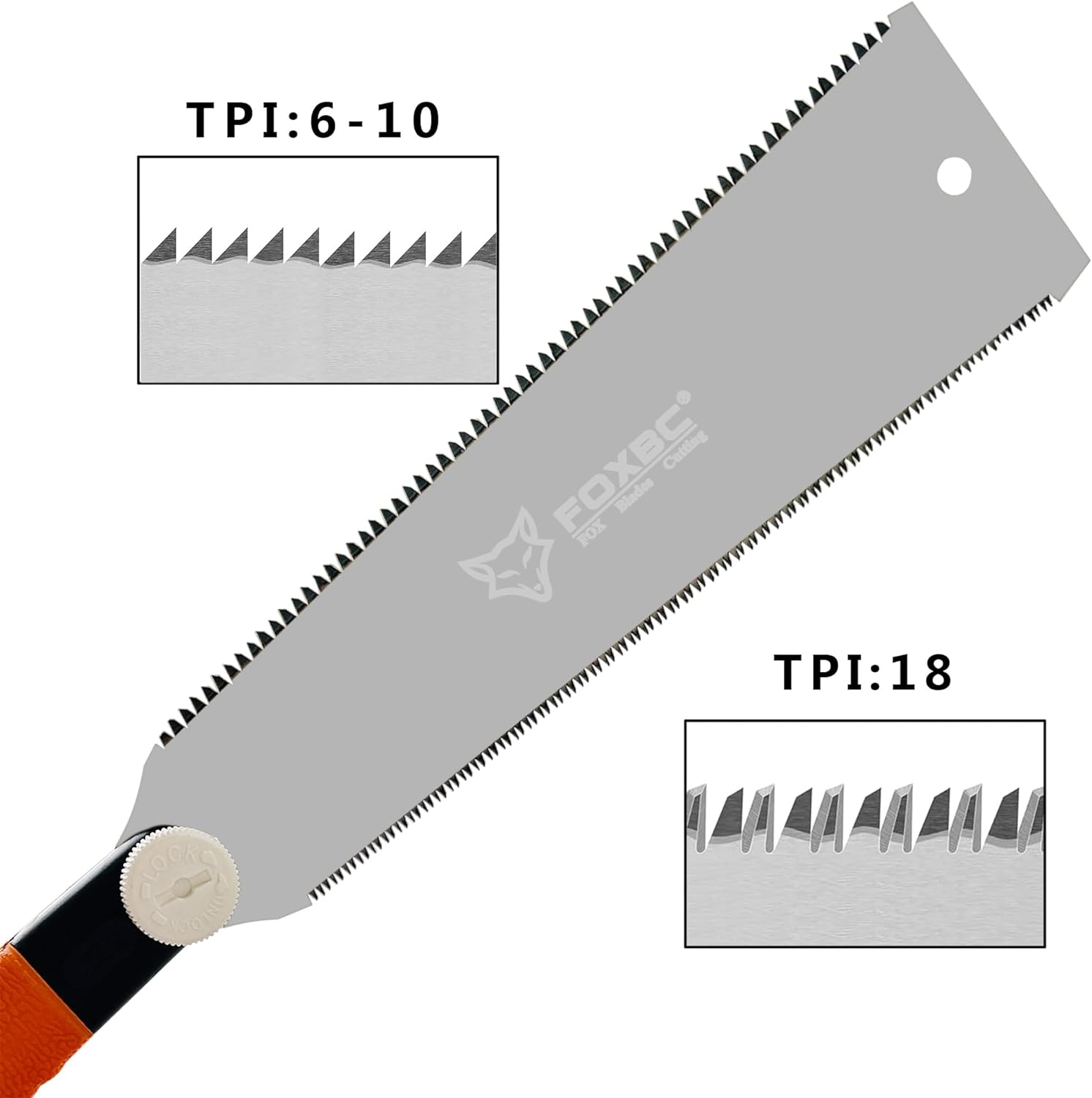 FOXBC 9.5 Inch Japanese Pull Saw Hand Saw Ryoba Flush Cut Saw Double-Edge for Woodworking