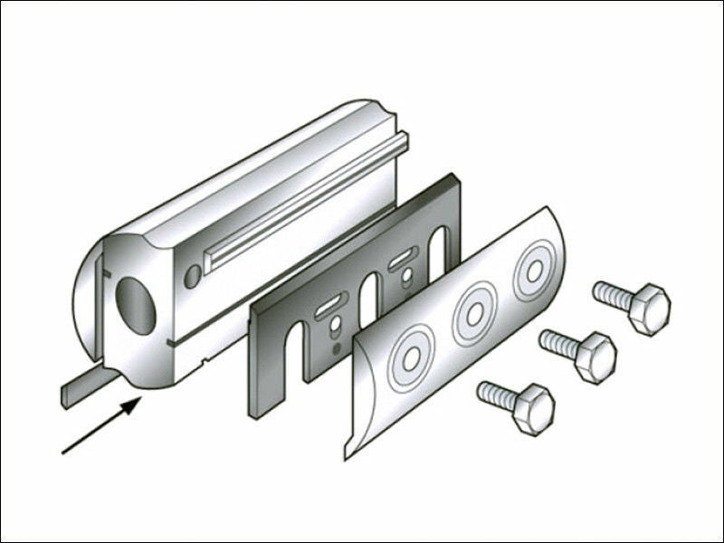 3‑1/4" Planer Blade Set with Set Plate Double Edged Blade Set Universal Adapter