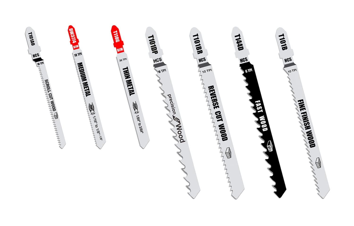 FOXBC Jigsaw Blades for DeWalt DCS334B DW3742C, Bosch JS260 JS470E, Makita XVJ03Z, Ryobi for Wood Metal