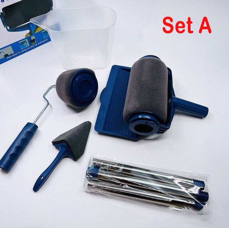 Paint Roller Set Paint Runner Kit with 3 Knot Extension Pole Handle Tool Painting Brush Set for House Wall Office Ceiling